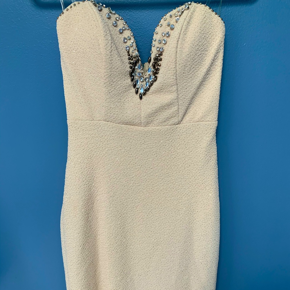 NWT Sequin Hearts Tight Dress Rhinestone Detail